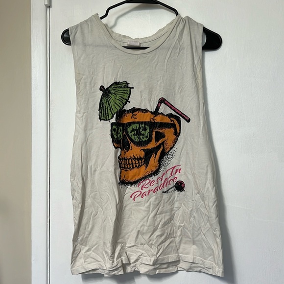 Obey Rest in Paradise Crackled Graphic Tank - Picture 1 of 3